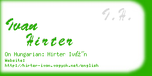ivan hirter business card